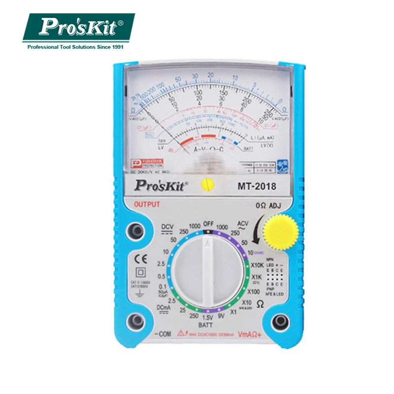 Pro'skit MT 2017 2018 защитная функция аналоговый мультиметр Ом измеритель напряжения