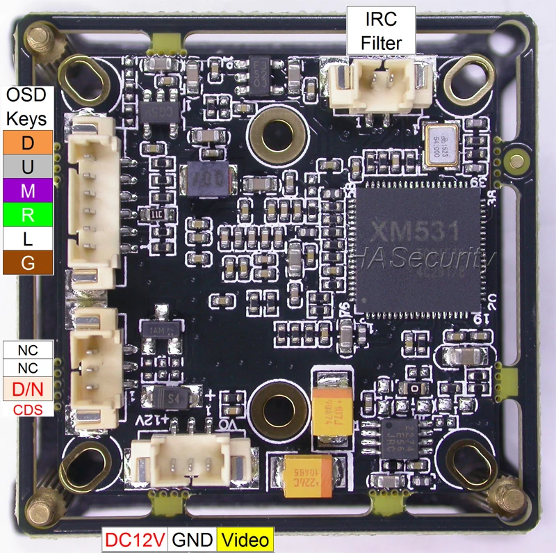 Блок в стиле AHD-M (720P) / CVBS (D1) 1/3 дюйма Sony CMOS IMX238 датчик изображения XM531 модуль камеры