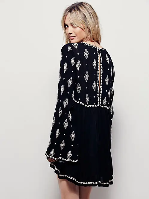 Богемное платье футболка с вышивкой ромбовидной формы женские летние короткие