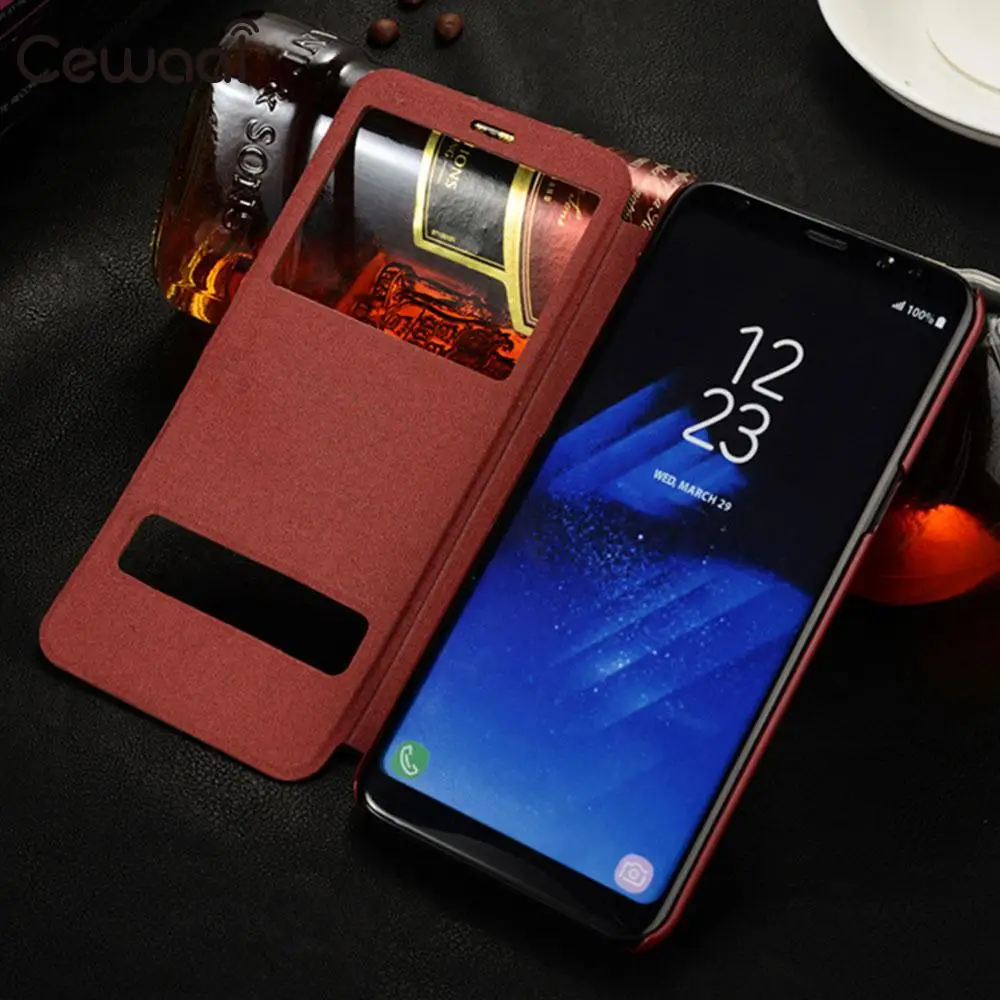 Мобильный телефон Флип Shell протектор Кожаный чехол для samsung Galaxy S8|Чехлы-книжки| |