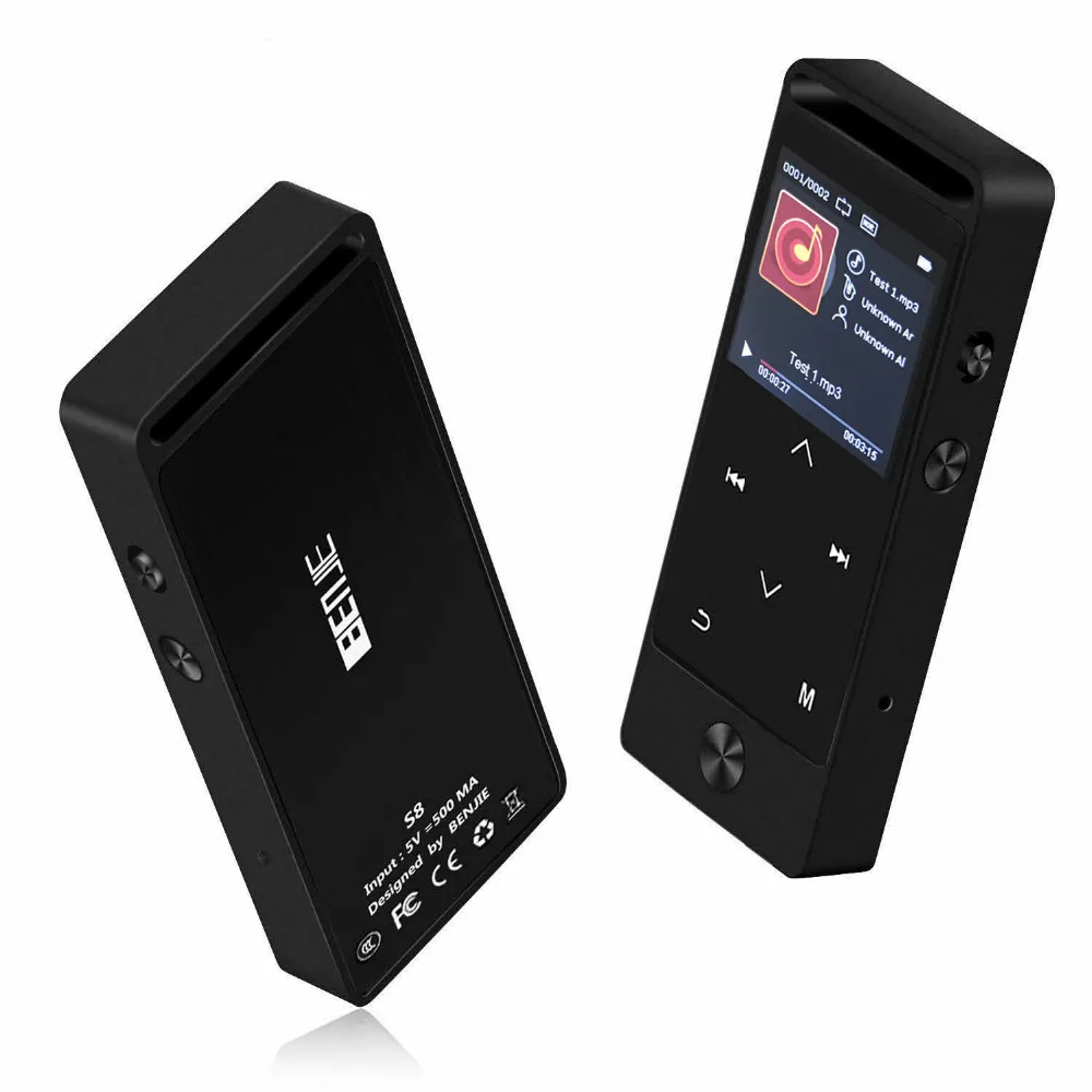 BENJIE S8 MP3 плеер Bluetooth 4,0 8 ГБ 1,4 дюймов экран сенсорные клавиши Металл HIFI без потерь Музыкальный плеер с FM, поддержка TF карты