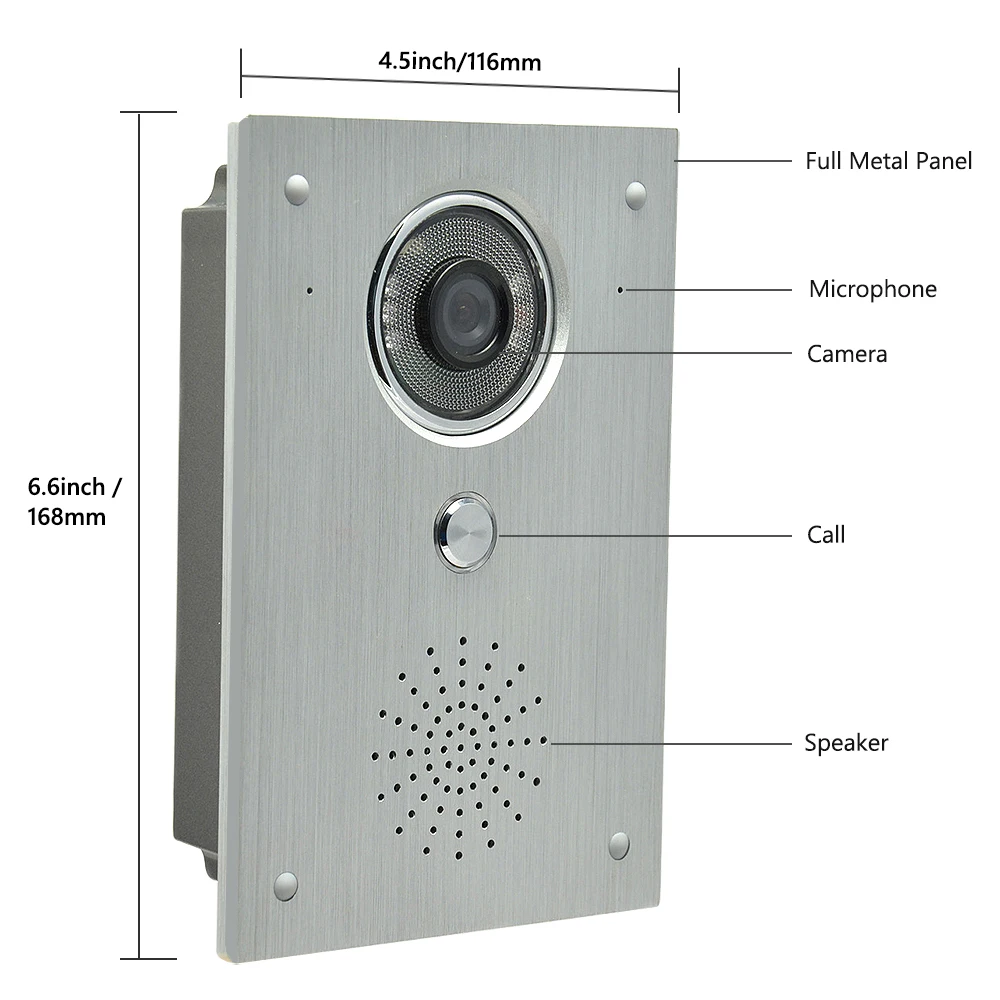 Видеодомофон с ЖК монитором 7 дюймов система видеодомофоном и дверным звонком