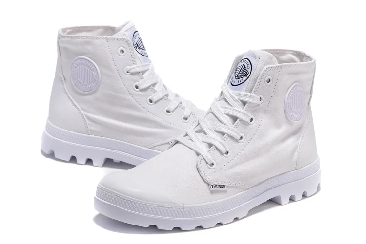 Кроссовки PALLADIUM PAMPA HI ORIGINALE классическая парусиновая обувь белого цвета ботильоны