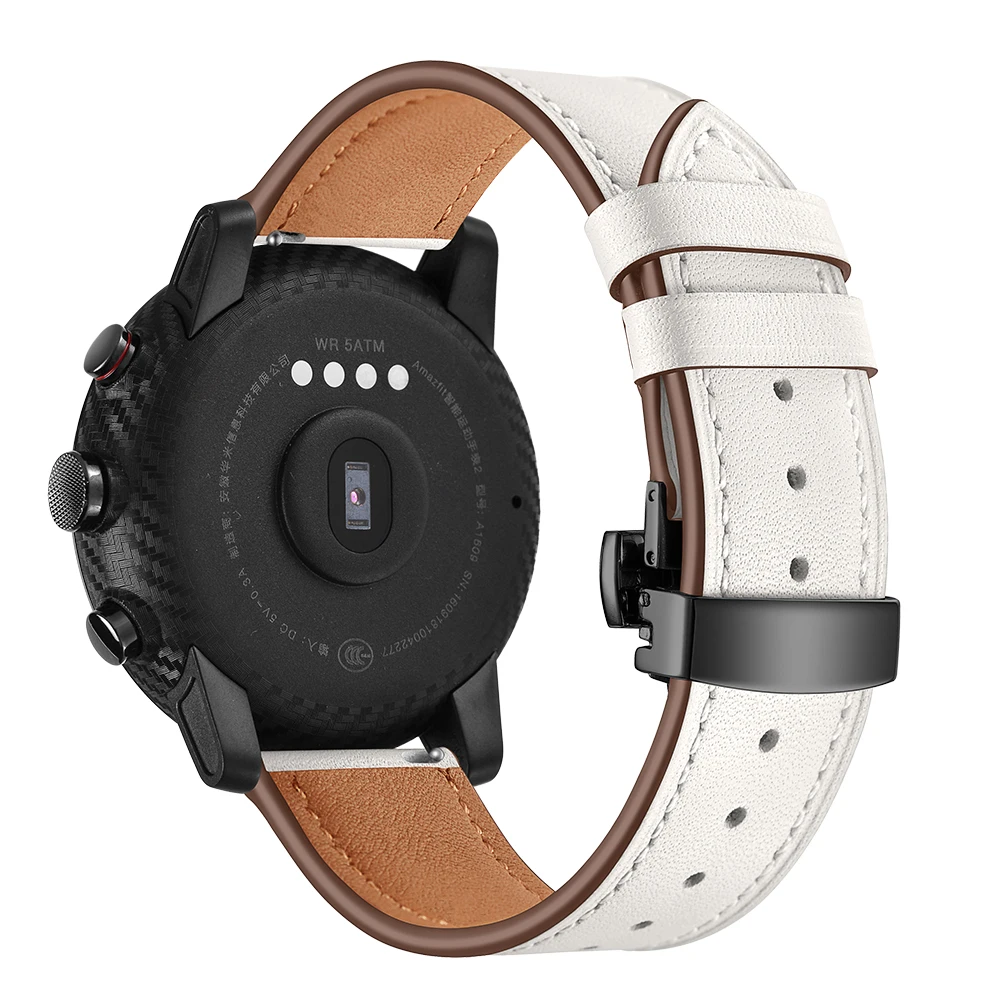 Кожаный ремешок для Xiaomi Huami Amazfit PACE Stratos, Смарт-часы, браслет для Xiaomi Amazfit, ремешок с металлической пряжкой, кожаный ремень