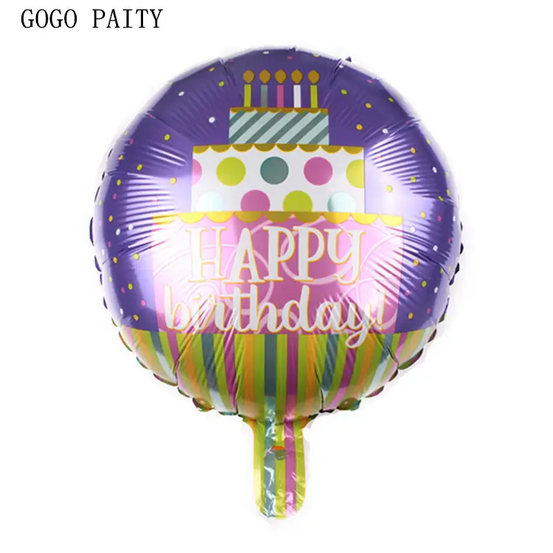 GOGO PAITY новые 18 дюймовые круглые шары с днем рождения алюминиевые воздушные для