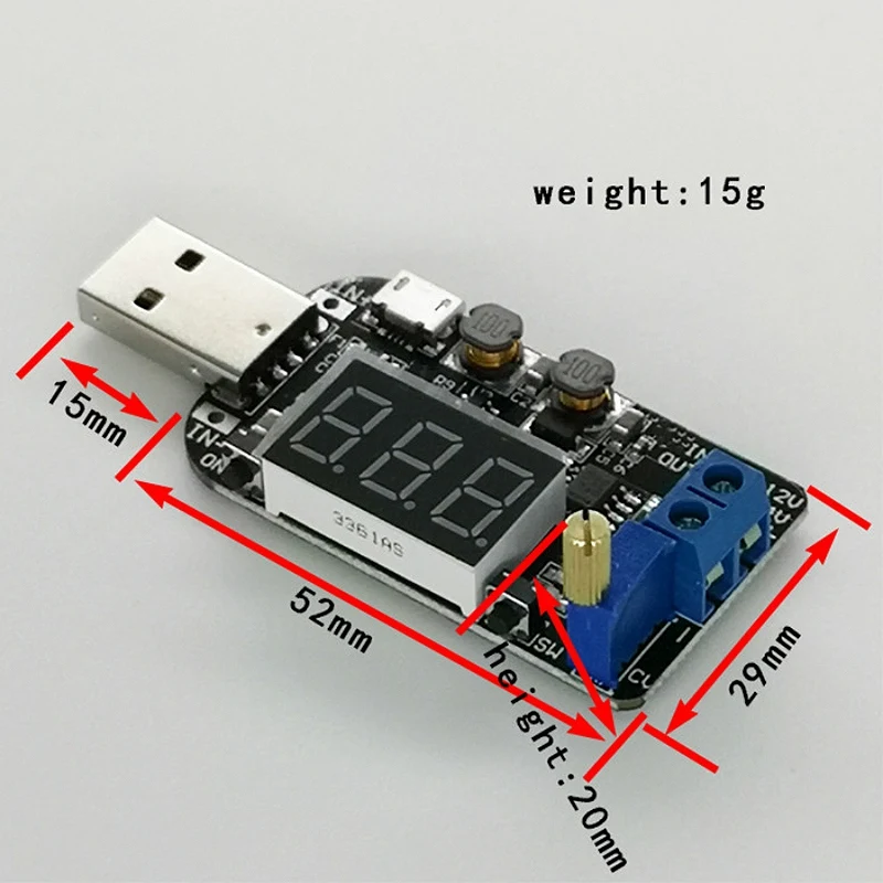 With Current Usb Adjustable Buck-Boost Power Supply Voltage Regulator Module 5V To 3.3V 9V 12V 18V24V Dpl | Электроника