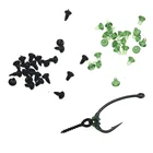 Rompin 50 шт.лот мягкий рыболовный крючок для карпа, приманка, бусины, ограничитель для волос, держатель для бойлов, подъемная снасть, аксессуары