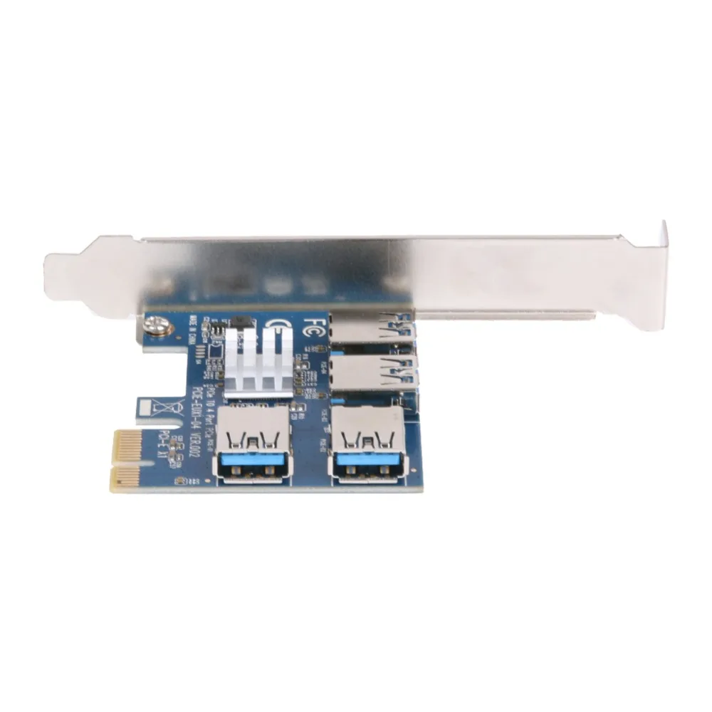 PCIe от 1 до 4 PCI-express 16X Слоты Riser Card PCI-E 1X к внешнему 4 PCI-e USB 3,0 адаптер мультипликатор карты для майнера биткоина