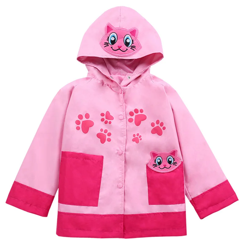 Pink Г. Ветровка для маленьких девочек; осенне-зимняя куртка для девочек; плащ для мальчиков; детская верхняя одежда; пальто для девочек; куртка; детская одежда - Цвет: Pink