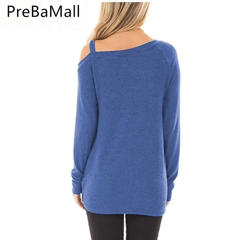 Fashion Style Knotted long sleeves Tops Shoulder Angle T-Shirts Plus Size Sexy Vintage Shirt Loose Blusa feminina C07 | Женская одежда