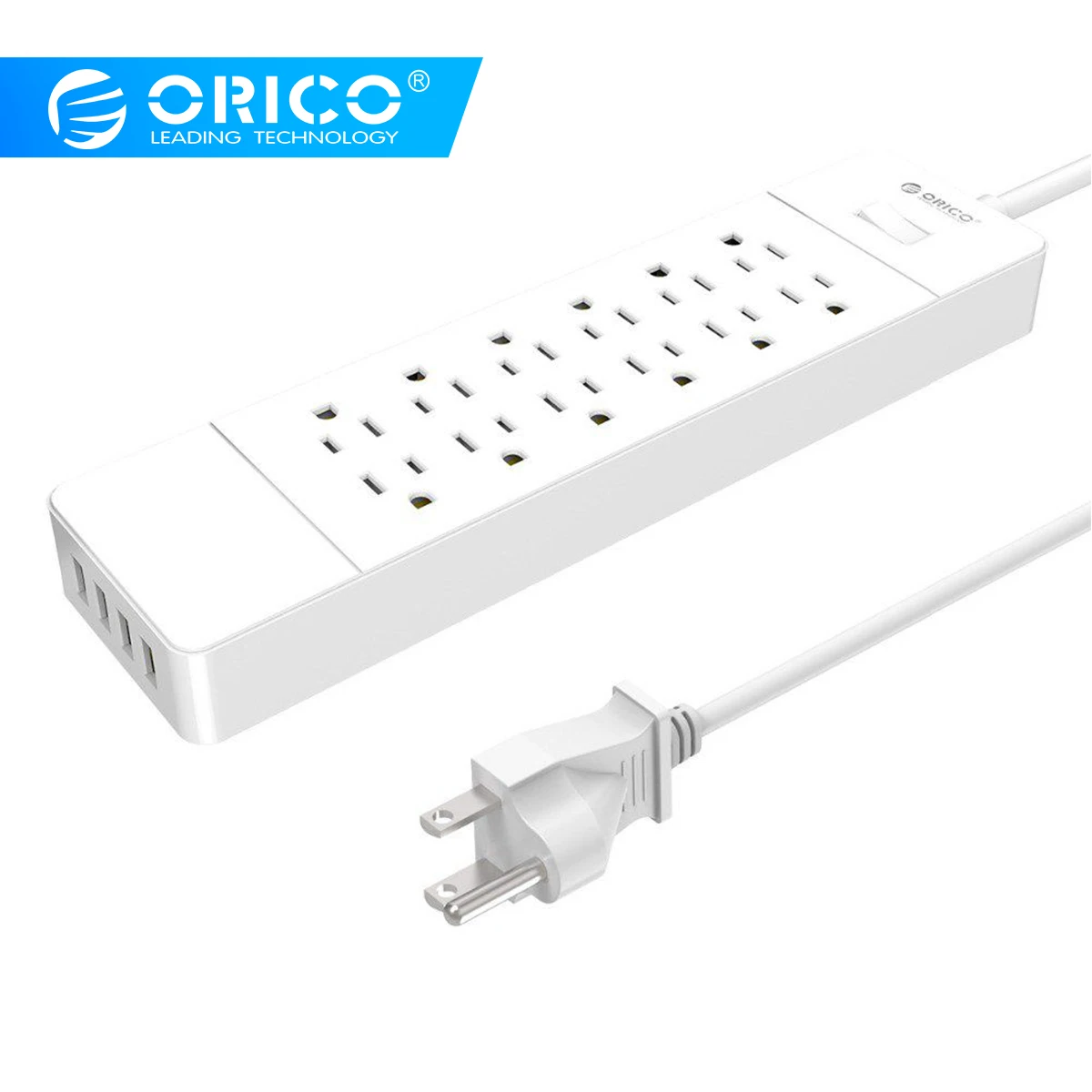 ORICO 12 портов AC + 4 USB блок питания Электронная розетка с переключателем защита от