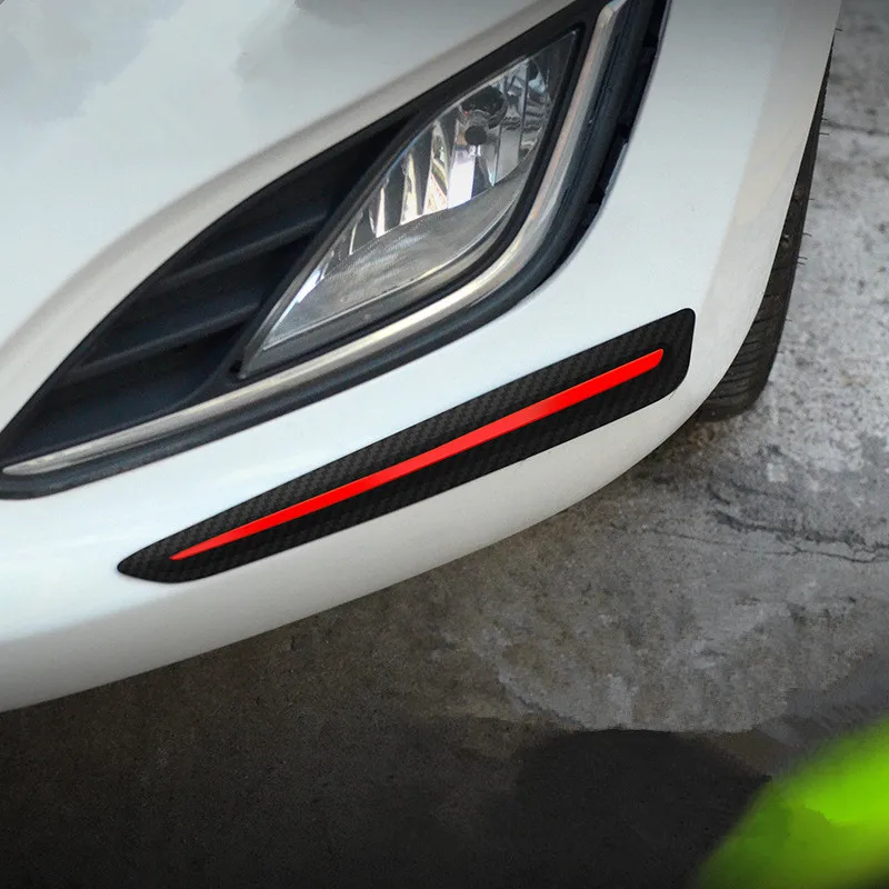 

2 шт. Автомобильная наклейка бампера царапины углеродное волокно автомобильные наклейки бампер протектор наклейки авто аксессуары защита ...