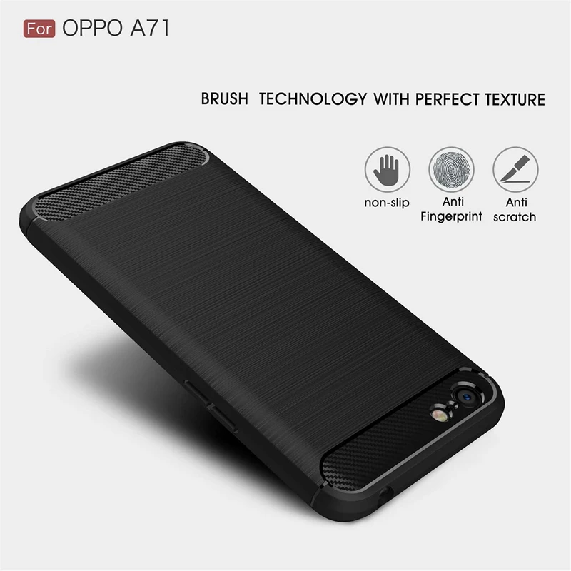 For Cover OPPO A71 Case Rubber Brushed Style Silicone Phone Back A 71 Fundas Coque XYWZV |