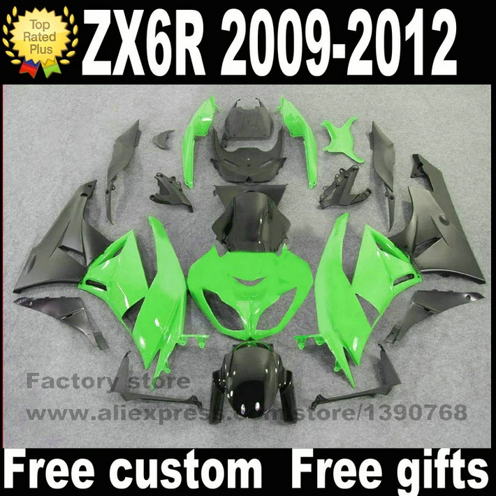 Высококачественный комплект обтекателей для Kawasaki ZX6R 2009 2010 2011 2012 матовый черный