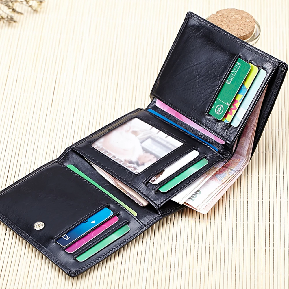 Дизайнерский мужской кошелек из натуральной кожи женские короткие винтажные