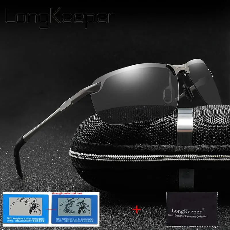 Longkeader, Классические поляризованные фотохромные солнцезащитные очки для мужчин и женщин, очки для вождения, фирменный дизайн, металлические очки, UV400, Gafas de sol