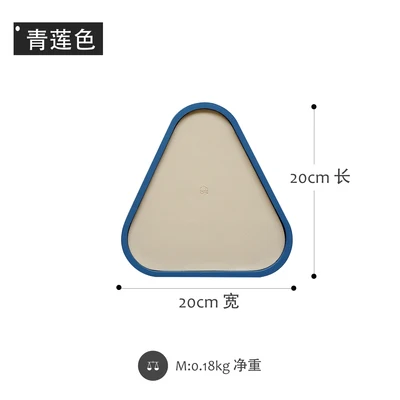 blue triangle Мелкий поднос для хранения, деревянный поднос для хранения ювелирных изделий, простой современный мягкий поднос - Цвет: blue triangle