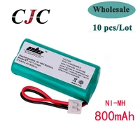 10pcs new 2 4v 800mah ni mh rechargeable cordless home phone battery for uniden bt 1011 bt1011 bt 101 bt1018