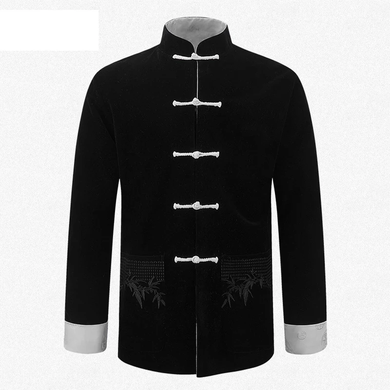 Куртка Кунг фу мужская с вышивкой пиджак по обеим сторонам Размеры M L XL XXL 3XL