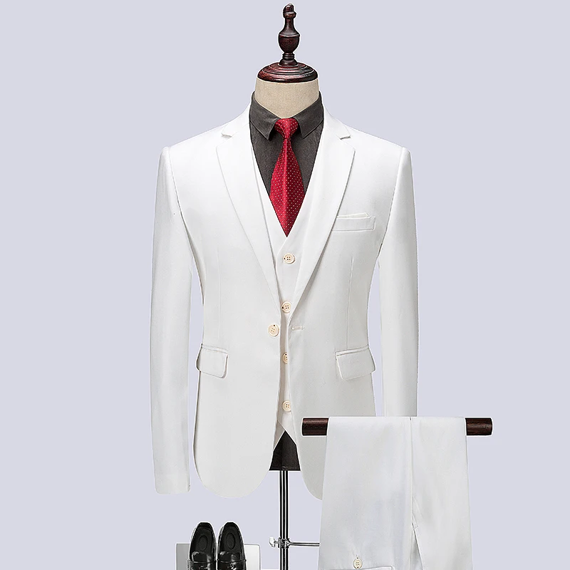 

Italian Designer Wedding Dress Men 2019 New Solid Dress Business Wedding Suits For Men Tuxedos Plus size M-5XL 6XL 4XL 9colors