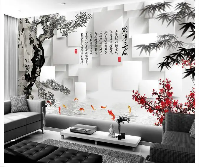 

3d wallpaper custom mural non-woven 3 d mural poetic fashion wallpaper