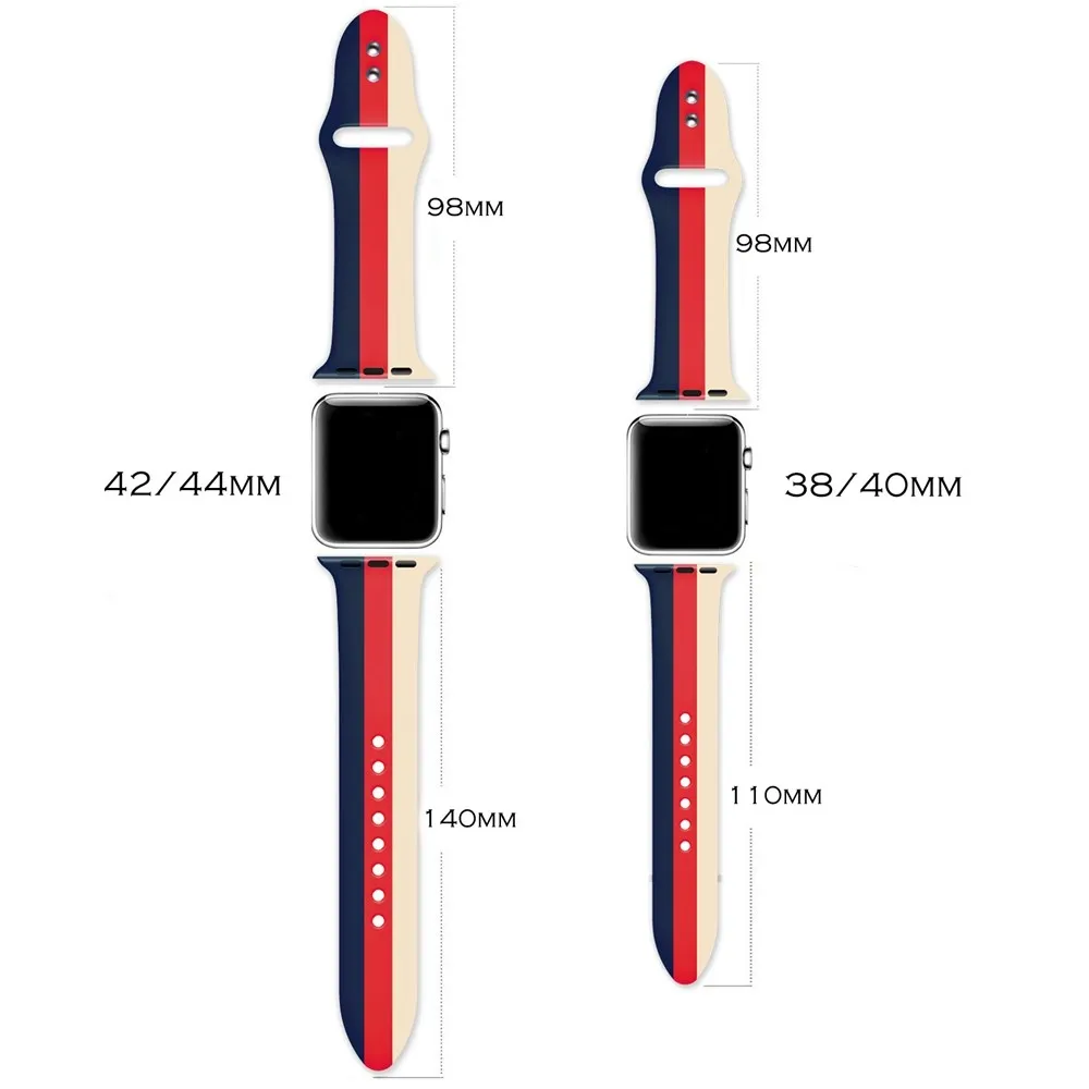 Спортивный ремешок из мягкого силикона с Т образной застежкой для Apple Watch Series 4 3 2 1