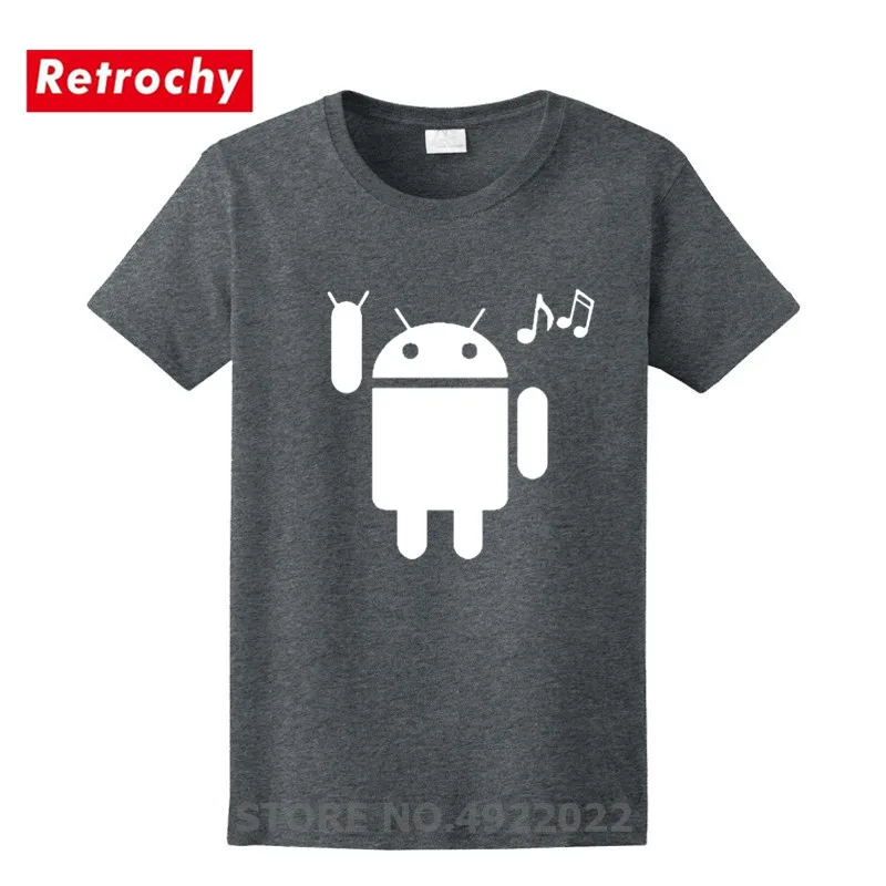 Забавная футболка в стиле хип-хоп с изображением музыки и Android для мужчин 100%