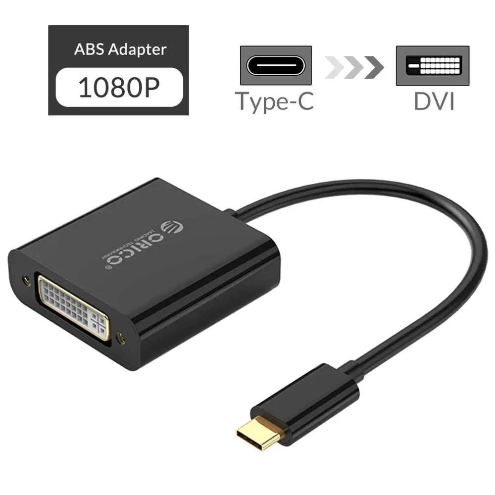 ORICO Тип C к HDMI/VGA/DVI USB концентратор ABS мужчин и женщин конвертер для ноутбука мобильного телефона - Цвет: XD-125-BK