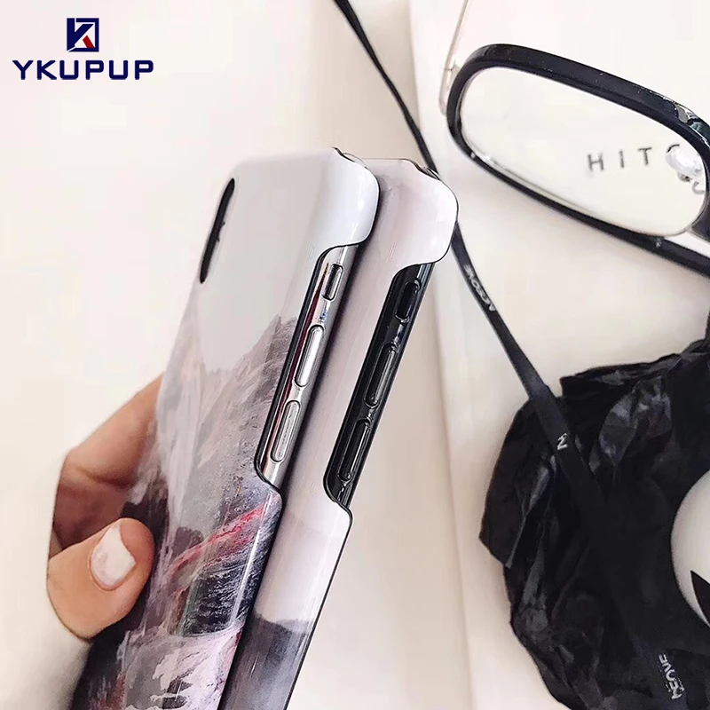 Ykupup модный Горный пейзаж Телефон задняя крышка для iphone X Case 6 6s 7 8 plus coque fundas Жесткий