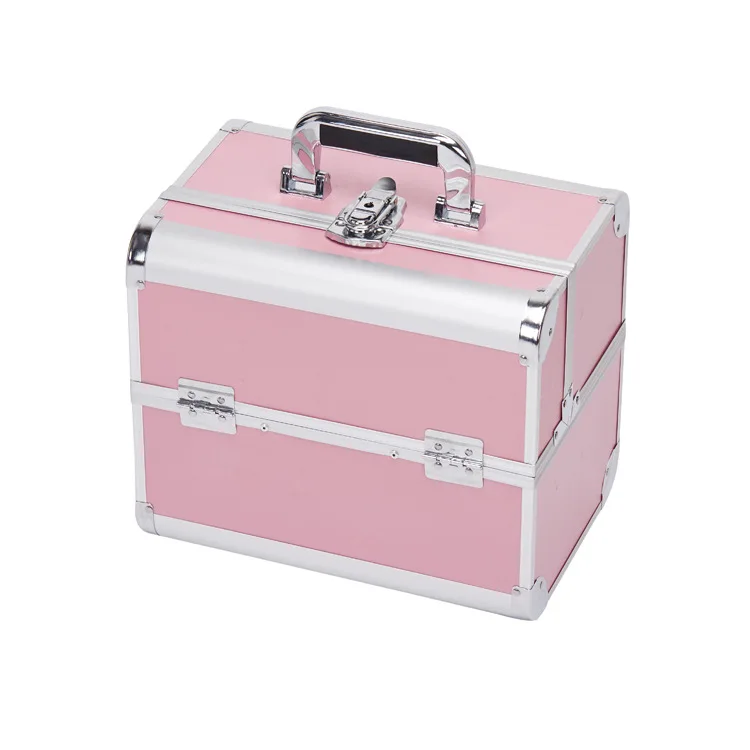 

9%Multi-storet Cosmetic Case Double-opening Cosmetic Storage Box Portabe Beaury Toitery Wash Kit Case Travel Cosmetic Suitcase