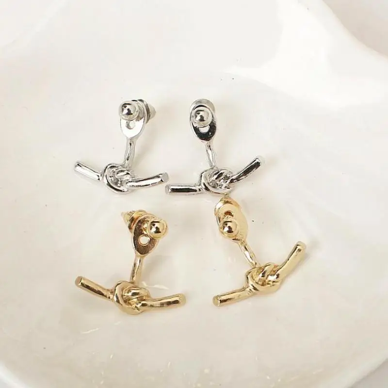 Новинка 2020 Товары в наличии серьги женские с металлическим узлом Простые Модные