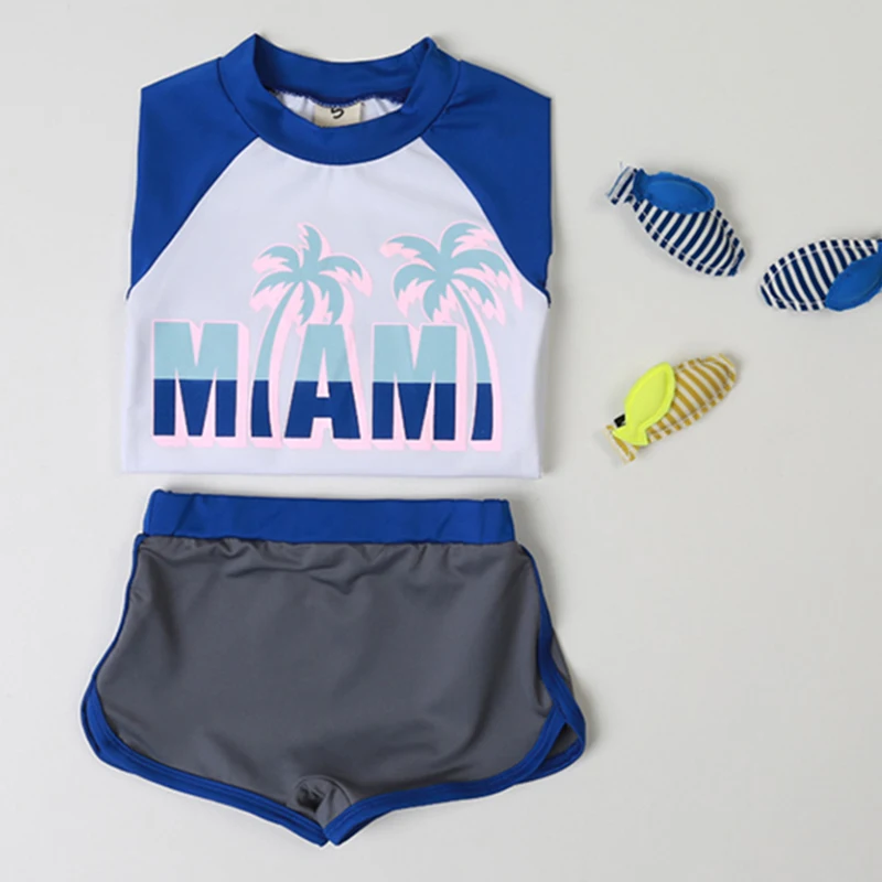 Новинка 2019 купальник для маленьких мальчиков детский с длинными рукавами из двух