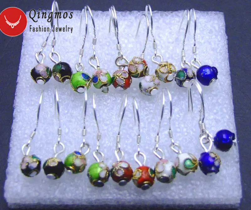 Женские Разноцветные серьги кольца Qingmos оптом 10 пар w108|Серьги-подвески| |