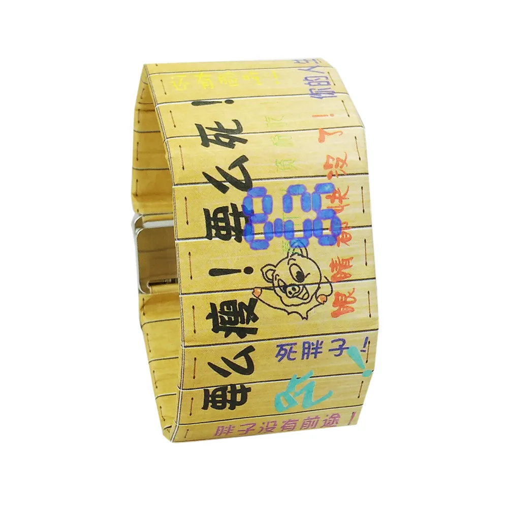 relogio masculino New Creative Paper Watch LED Waterproof Clock Tyvek Paper Strap Digital Watches erkek kol saati