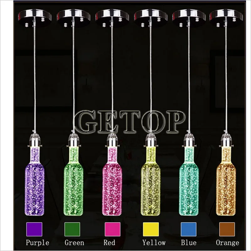 Современный стеклянный подвесной светильник Z для бутылок вина освещение бара