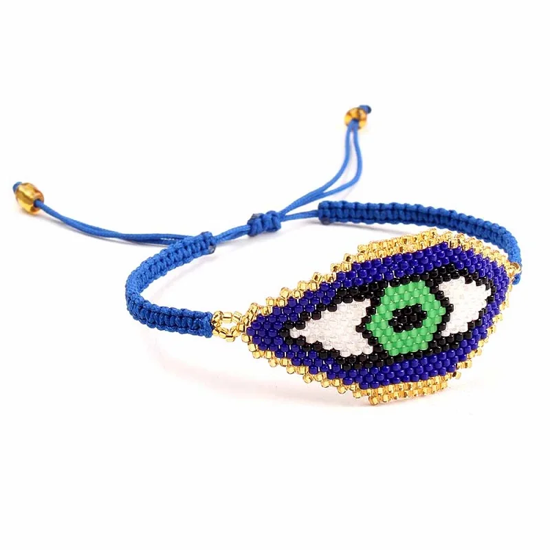 SHINUSBOHO ювелирные изделия Delicas бусы с кисточкой pulseras женский Miyuki синий глаз браслет