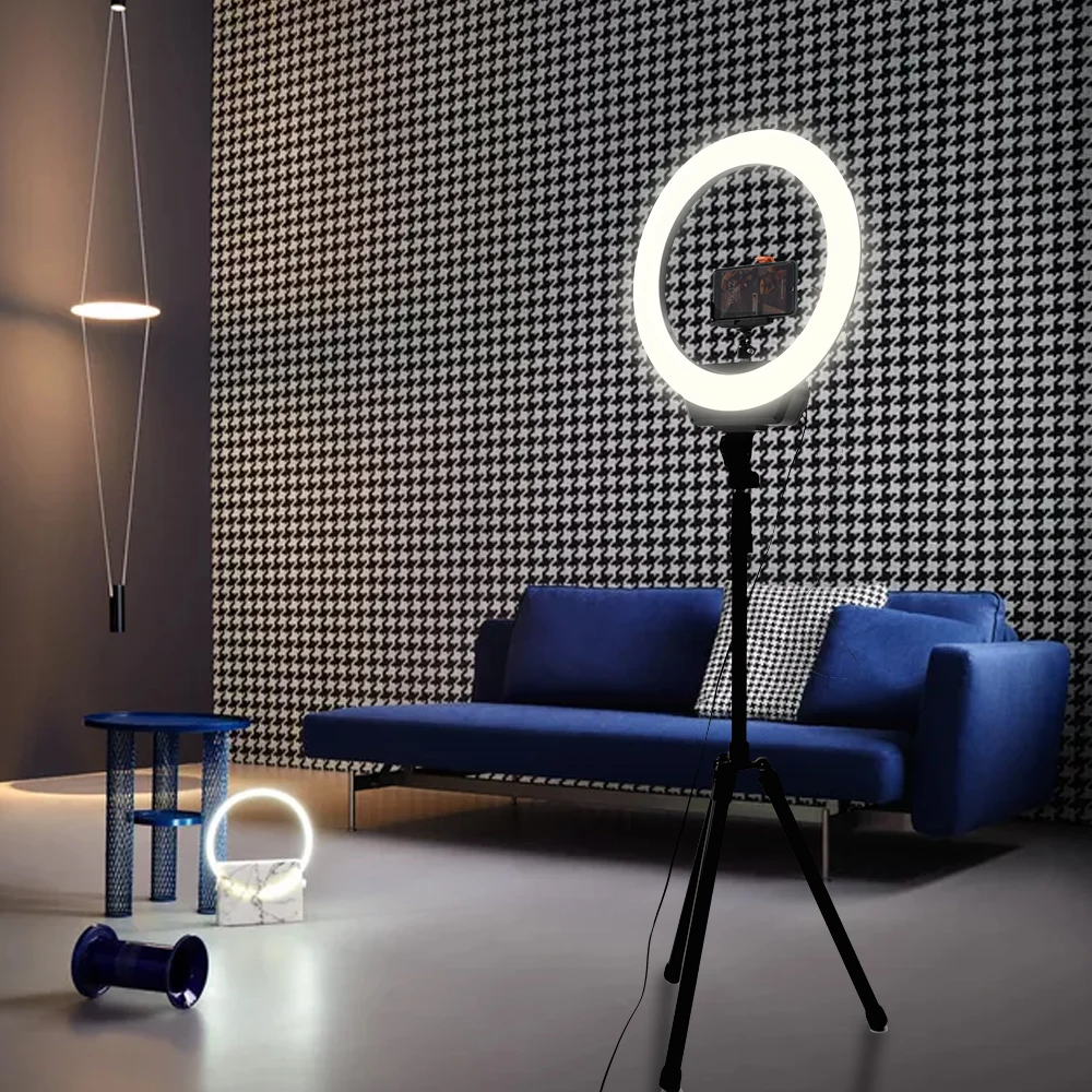 16 &quotсветодиодный Диммируемый кольцевой светильник для фотостудии YouTube с 200 см