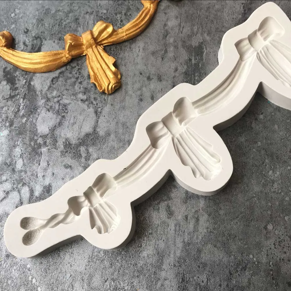 Силиконовая форма в форме банта Sugarcraft для помадки инструменты украшения тортов