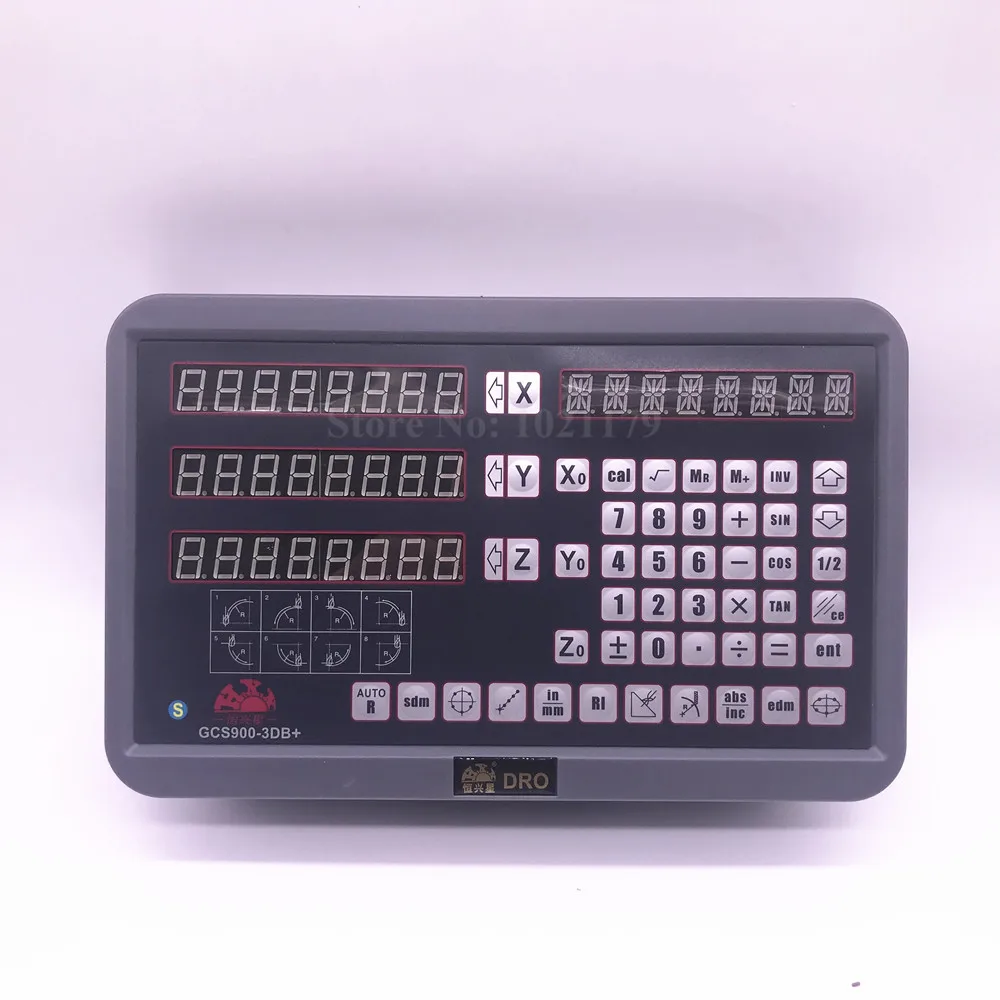 Скучно сушки токарный фрезерный станок 3 оси Цифровое считывание GCS900-3DB+ с комплект из 3 предметов на возраст от 0 до 1000 мм линейная оптическая стеклянные весы
