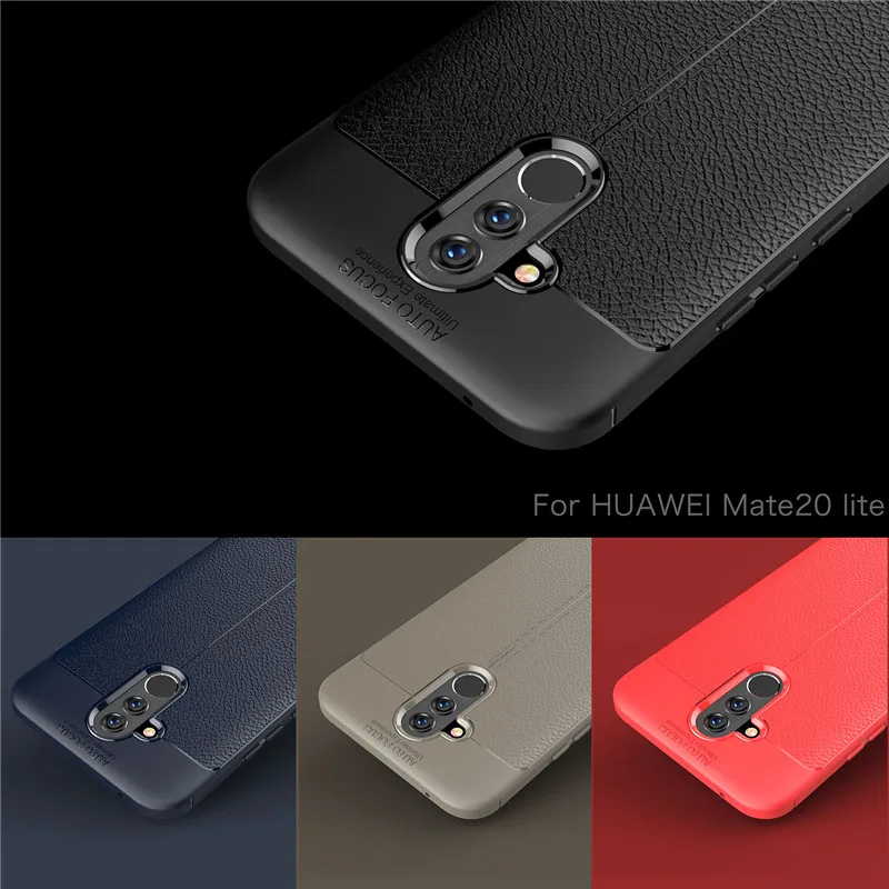 For Huawei Mate 20 Lite Case Drop-Proof Hybrid Armor Leather Texture Soft TPU Pro | Мобильные телефоны и аксессуары