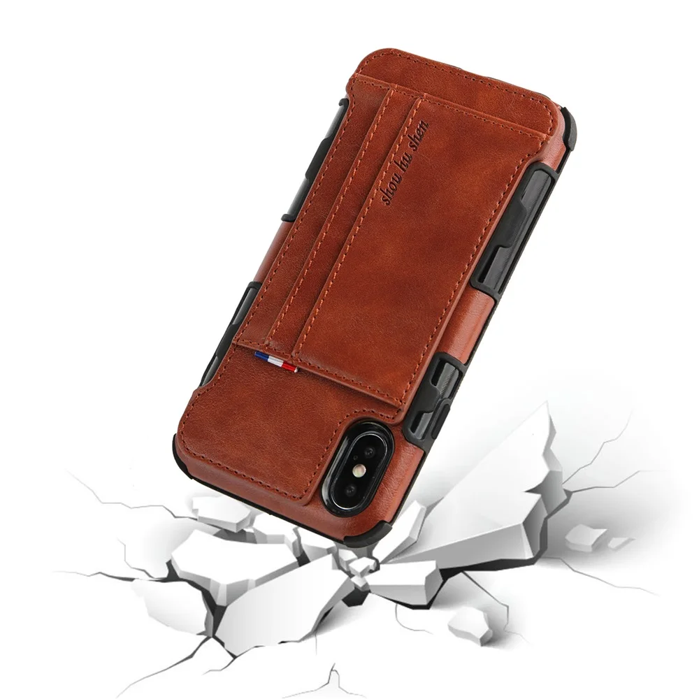 Кожаный чехол-бумажник NTSPACE в стиле ретро для iPhone X XR Xs Max чехол с отделением карт