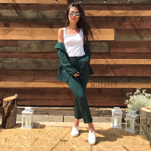Женский брючный костюм BGTEEVER  полосатый