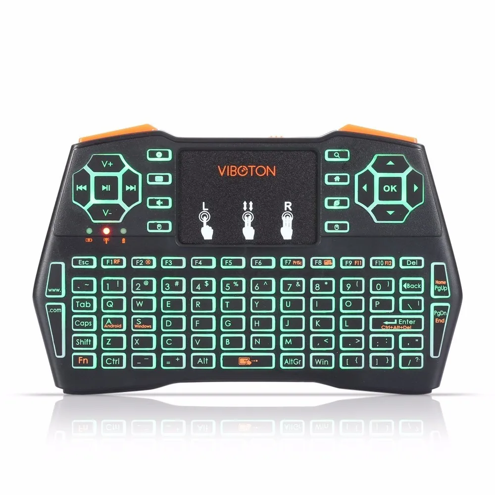 Viboton i8 Плюс 2.4 г Беспроводной Клавиатура Fly Air Мышь тачпад 3 Цвет Подсветка для Andriod