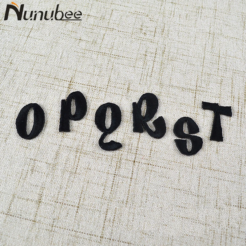 Nunubee 1 шт. черные 26 Английских Букв Сделай Сам патчи Вышивка Железо На Патчи с