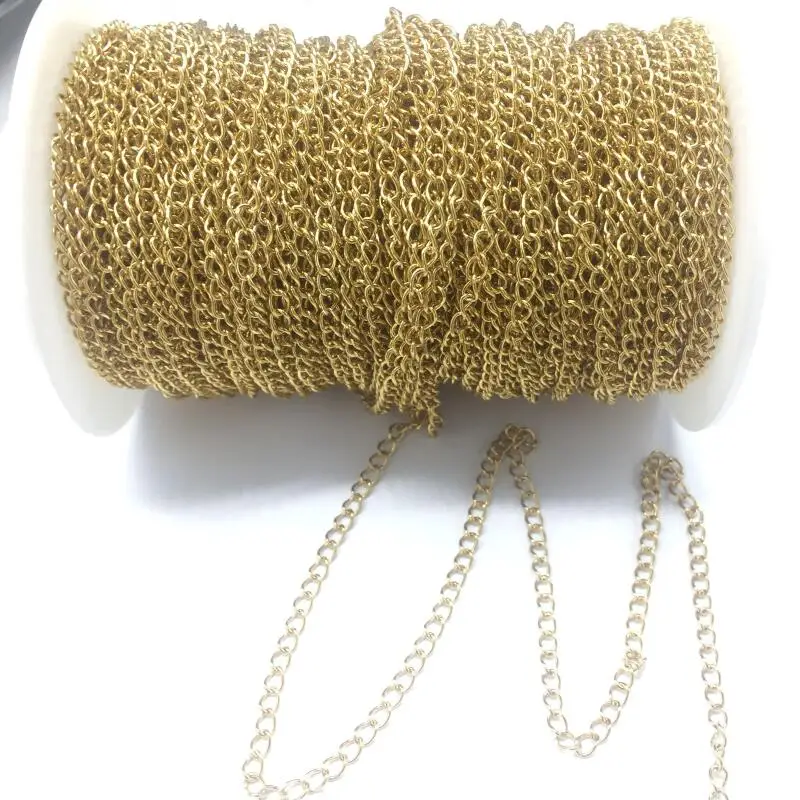 5 Meter/lot Hot plated gold 3mm Jewelry Findings Accessories Stainless Steel Chain Extended chain for Making | Украшения и
