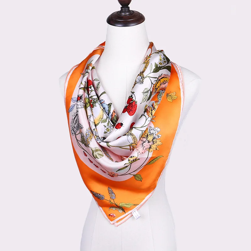 

Floral & Rabbit Print 100% Silk Scarf Wraps Shawl for Women Perfect Gifts Fabulous Design Scarves 35" x 35
