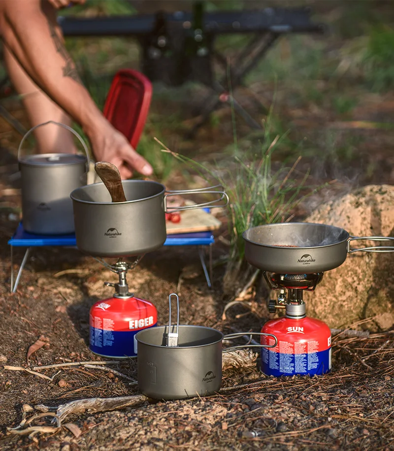Naturehike открытый титановый горшок, кружка, чашка со складной ручкой ультра-светильник походная посуда для пикника Посуда 800 мл 1250 мл