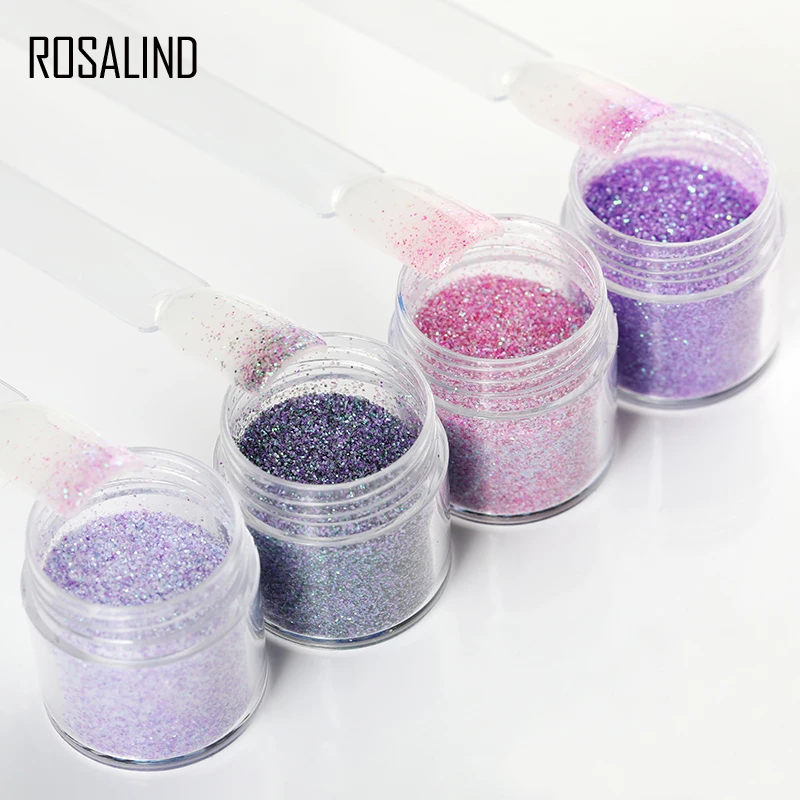 ROSALIND Nail Glitter Powder Holographic Chrome For Gel Polish Pigment Manicure Sparkles Nails Art Set | Красота и здоровье