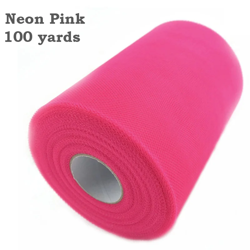 Neon Pink 100yrd Fengrise Свадебные украшения 100 ярдов 91.5 M 15 см фатин Ткань Юбки Швейные Tкани Тюль Spool рулонов органза лоскутное Аксессуары ремесла - Цвет: Neon Pink 100yrd