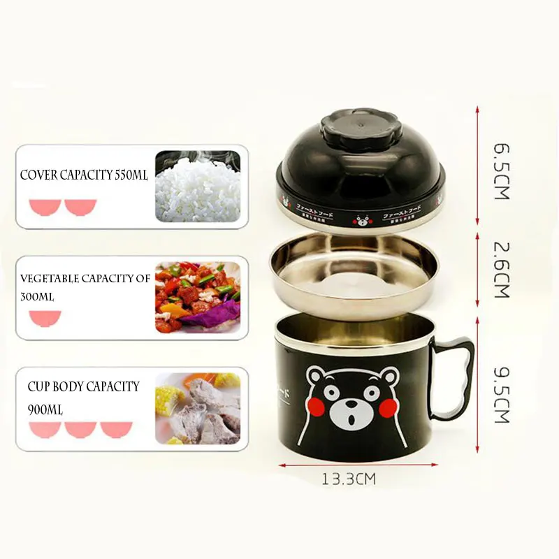 Картонная детская переносная миска для лапши-бокса с термостатом на еде, детский термос-бенто из нержавеющей стали.